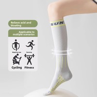 Chaussettes de compression hautes au genou en nylon à rayures pour femmes nouveauté anti-dérapant à la mode été tricoté usage quotidien logo de manchette de corps