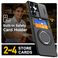 Étui de téléphone robuste antichoc avec porte-cartes, support rotatif et cache-caméra coulissant pour Samsung Galaxy S26 S25 Ultra A37 A57