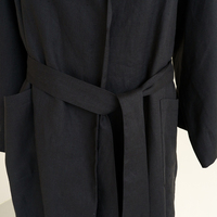 Robe de nuit en lin de luxe pour femmes, confortable et respirante, peignoir personnalisé à manches longues pour la détente nocturne des femmes