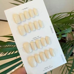 TSZS - Nuevo Juego de 10 <span class=keywords><strong>Uñas</strong></span> Postizas <span class=keywords><strong>Cortas</strong></span>, Medianas, Cuadradas y Ovaladas, de Color Sólido, para Verano, Hechas a Mano - Product Image 2