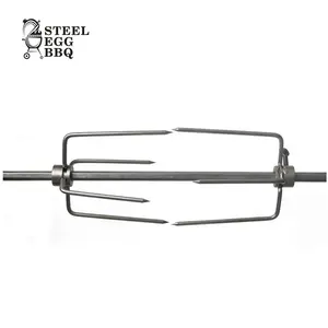 SEB Draaispit Melhor Churrasco Ferramenta churrasco KAMADO spiedo Assar Frango Rotisserie Kit Para Cerâmica Kamado Churrasqueiras a Carvão