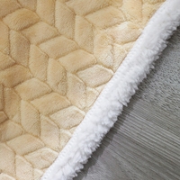 Plaid en flanelle jacquard de luxe, sherpa 100% polyester, 480 GSM, super doux, personnalisable, pour lit, canapé, fauteuil, toutes saisons