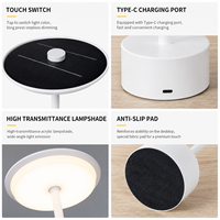 Lampe de jardin portable moderne à commande par capteur, flexible, lumière de nuit USB, lampe de table LED d'extérieur pour mariage, alimentée par batterie, de luxe