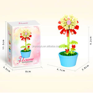 Jouets éducatifs, nouveaux blocs de construction, <span class=keywords><strong>fleurs</strong></span> en pot, roses, tournesols, œillets, plastique ABS, jouet de construction DIY pour enfants - Product Image 4