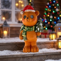 Mini figurine de gnome de Noël avec lumière solaire, tenant un livre joyeux, statue de gnome Père Noël en résine pour la décoration des étagères et des tables de fêtes