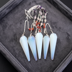 Handmade Crystal Pendulum Set with 7 Chakra <b>Beads</b> and Rose Quartz Points for Feng Shui Home Decoration Reiki Business Gift - Product Image 5