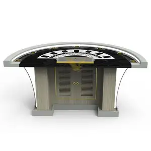 YH 86inch Good Quality Poker Table Custom Blackjack Table Wholesale Cheap Gambling Table With LED RGB Lighting For Sale