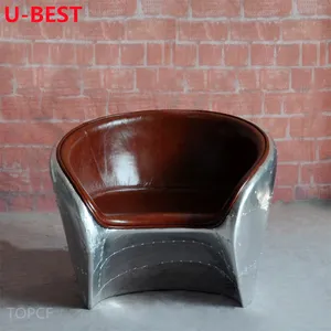 U-최고의 스핏파이어 가죽 알루미늄 빈티지 항공 디자인 의자 Cadeira 의자 신라 실론 스 투울 Krzeslo 거실