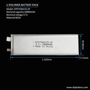 超薄 3.6V 10000mAh 液态电池，具有 CE ROHS 认证，12 个月保修，500 次循环寿命 - Product Image 2