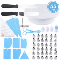 Ensemble de plateau tournant pour gâteau Kit de décoration de gâteau Fournitures de cuisson Outils comprenant un support pour gâteau