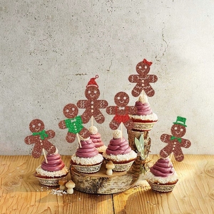 Adornos de Cupcakes de Hombre de Jengibre Navideños para Baby Shower, Decoraciones para Fiestas de Revelación de Género, Ideales para Celebraciones con Temática Navideña - Product Image 3