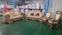 Set Sofa Seksional Kayu Turki Royal Laris Manis, Isi Busa, Gaya Eropa Transisi, Nyaman dan Tahan Lama untuk Hotel