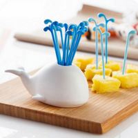 K686 Schattige Beluga Witte Walvis Keukenaccessoires Kookgerei Fruit Groente Gereedschap Gadgets Voor Feest Huisdecoratie Hal Fruitvork Set