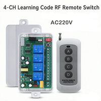 Kit récepteur de télécommande RF sans fil 4 voies 433 MHz 220 V pour éclairage LED, barrière de portail et contrôle de moteur marche-arrière