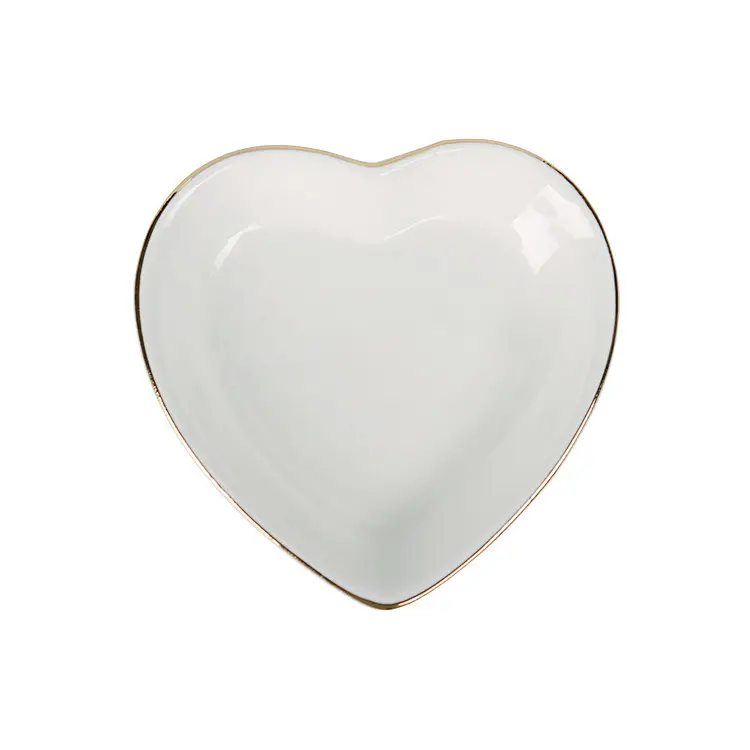 Bijoux en forme de cœur en céramique, plaque de cadeau, bague, collier en or et perle
