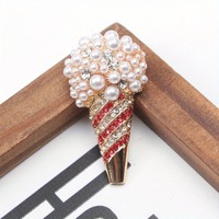 Broche Glace à la Crème Tendance, Corsage Vintage, Accessoire de Vêtement pour Femme, Épingle