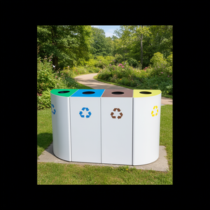 Bidone per Riciclaggio 65 L Blu Design Quadrato per Uso Esterno - Product Image 3