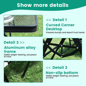 Table de camping pliante légère et portable, en fer, réglable en <span class=keywords><strong>hauteur</strong></span>, pour l'extérieur - Product Image 3