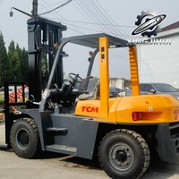 Performa Stabil TCM FD70 7 Ton Diesel 4WD Forklift Tiang Dua Tingkat Lebar Garpu 150mm Panjang Garpu 1220mm Material Industri