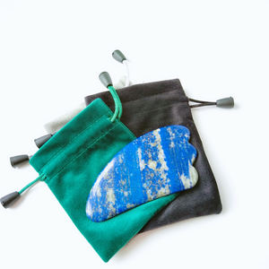 Papan Gua Sha alami DIY Lapis Lazuli Guasha alat pijat tubuh menyembuhkan sehat - Product Image 1