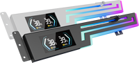Nouveau support de carte graphique RVB lumineux et coloré avec écran LED numérique, design élégant et premium pour PC, compatible avec les cartes graphiques Power Train, en stock, personnalisable.