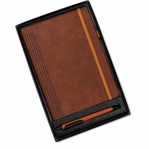 Aurelux - Juego de Regalo de Agenda y Bolígrafo con Cubierta de Terciopelo PU Color Bronceado Premium, Elegante para Regalos Corporativos Profesionales y Escritura en Diario - Product Image 2