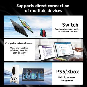 Écran portable 18,5 pouces FHD 4K avec béquille USB-C / Taux de rafraîchissement de 120 Hz pour ordinateur portable, téléphone, jeux de voyage - Product Image 2