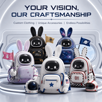 Sac à dos en peluche personnalisé Lapin Astronaute, Sac à dos en peluche pour animaux en peluche, Sac à dos doux personnalisé, Cadeau tendance pour enfant et adulte, OEM