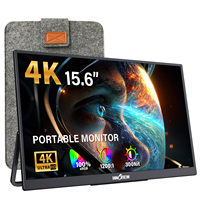 15,6 Zoll 4K UHD 3840x2160 Tragbarer Monitor HDR FreeSync 100% SRGB Mattes Display Mit Schutzhülle für Unterwegs