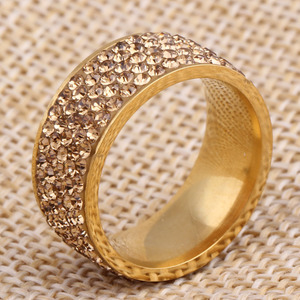 Bague en Zircon Doré Tendance pour Femme, Micro-Pavé Cinq Rangs, Bijou Cadeau pour Toutes Occasions - Product Image 4