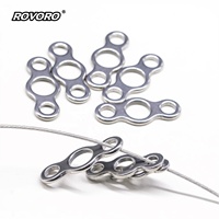 ROVORO Vente en gros de 8 anneaux solides de 400 à 600 lb en acier inoxydable 304 forgé, accessoires de pêche robustes, tailles S/M/L