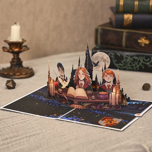 château magique, thème sorcier, école fantastique, carte <span class=keywords><strong>pop</strong></span>-up - Product Image 1