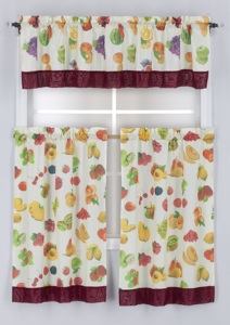 Tende da Cucina Grace Fruit con Motivo Limoni, 100% Poliestere, Oscuranti Totali, con Passanti, Tessute, Apertura Bipartita Destra/Sinistra - Product Image 2