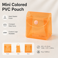 Mini pochette transparente en PVC à fermeture à pression, pochette colorée pour bijoux, écouteurs, pièces de monnaie, baume à lèvres, support d'échantillons GWP, impression personnalisée, OEM, vente en gros