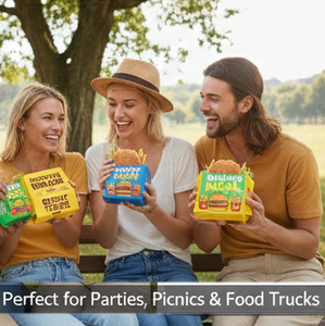 Plateaux en papier sulfurisé personnalisés avec design coloré <span class=keywords><strong>pour</strong></span> le burger géant cascade de fromage et les frites garnies - Product Image 2