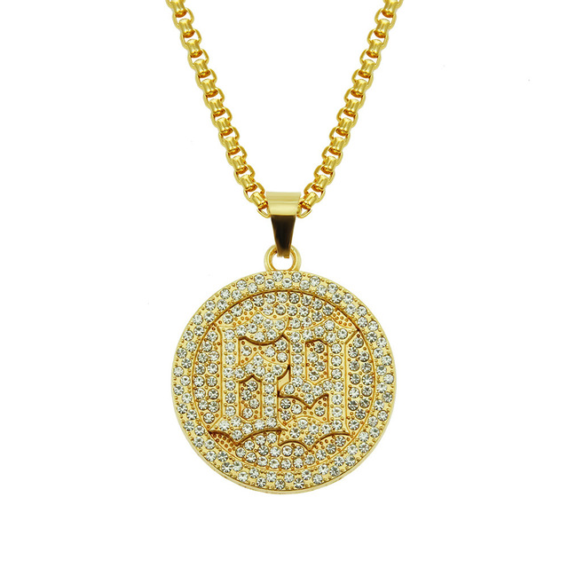 Digital round pendant necklace