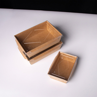 Boîte à sushi de qualité alimentaire, barquettes jetables en papier kraft brun, boîte à lunch à 2 compartiments
