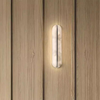 JYLIGHTING Applique murale de galerie de luxe à lumière chaude en pierre d'albâtre veinée fendue verticale, style moderniste français, pour hôtel Belmond