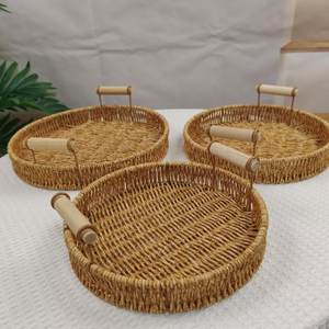 Keranjang Penyimpanan Bunga Jamur Kustom untuk Dekorasi Rumah, Piknik, Anti Air, Rotan, Cucian, Buah, Camilan, Roti, Bentuk Lingkaran, Personalisasi - Product Image 1