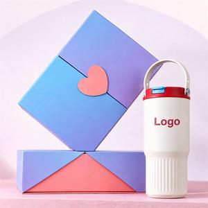 Gobelet isotherme en acier inoxydable mignon avec poignée et couvercle pour femmes - Product Image 6