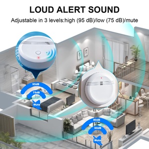 เครื่องตรวจจับน้ำรั่วไหลอัจฉริยะ Tuya WiFi ชุดเซ็นเซอร์แจ้งเตือนน้ำท่วมพร้อมไซเรน 95dB IP66 สำหรับห้องใต้ดินและห้องซักรีด - Product Image 5