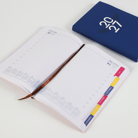 Cadeau VIP personnalisé avec boîte de luxe, agenda 2027, carnet en cuir PU bleu foncé, bloc-notes A5, agenda avec stylos, carnet de notes
