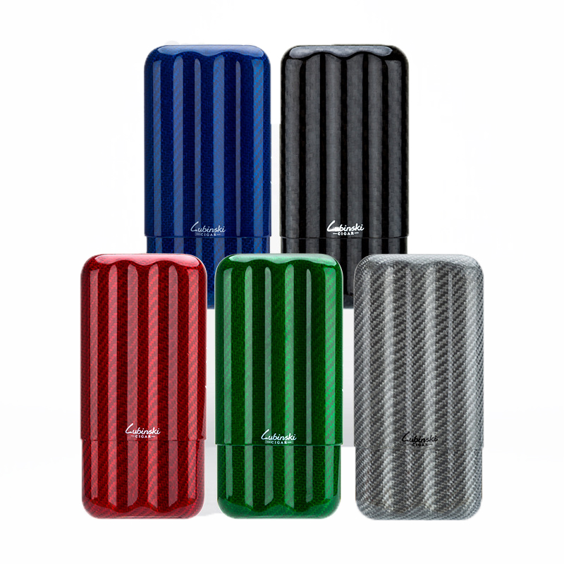 Lubinski Cigar Sleeve Carbon Fiber Cigar Tube Three-Pack Fashion Portable Travel Cigar Sleeve
