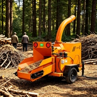 Broyeur de bois mobile sur roues pour copeaux de bois et déchiqueteuse de bois