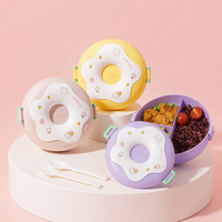 Boîte à bento à 3 compartiments sans BPA et à isolation aromatique |   Couvercle hermétique résistant aux micro-ondes |   Boîte à lunch avec cuillère et fourchette