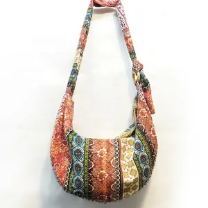 Custom Ethnic <strong>Boho</strong> Shoulder Crossbody Bag Patchwork Cotton Hippie Tote Hobo Handbag - Product Image 1