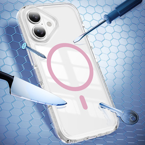 Coque de protection hybride transparente anti-rayures avec pare-chocs magnétique puissant N52 pour iPhone 17, 16, 15, 13 – Vente en gros - Product Image 5