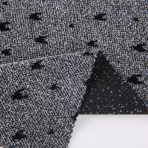 TR Garngefärbtes Spandex-Kleidungsgewebe Polyester-Schlingengarn Hahnentritt-Muster Beflockter Jacquard-<span class=keywords><strong>Tweed</strong></span> Gestrickter Stoff für Bekleidung - Product Image 2