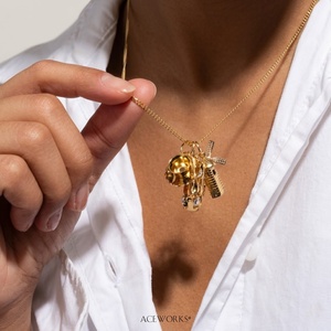 Recuerdo de Viaje |   Dijes de Latón Chapados en Oro de 18K para la Fabricación de Joyas |   Pasaporte, Molino de viento, Bicicleta, Taxi, Maleta, Colgante de taza de té - Product Image 5