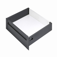 Glissière de tiroir double paroi moderne à fermeture amortie et extension totale, capacité 40 kg